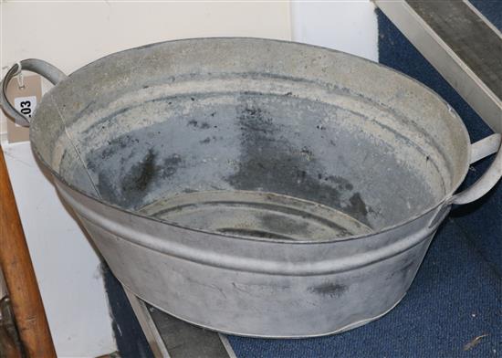 A Woolworths galvanized two handled childs dolly tub